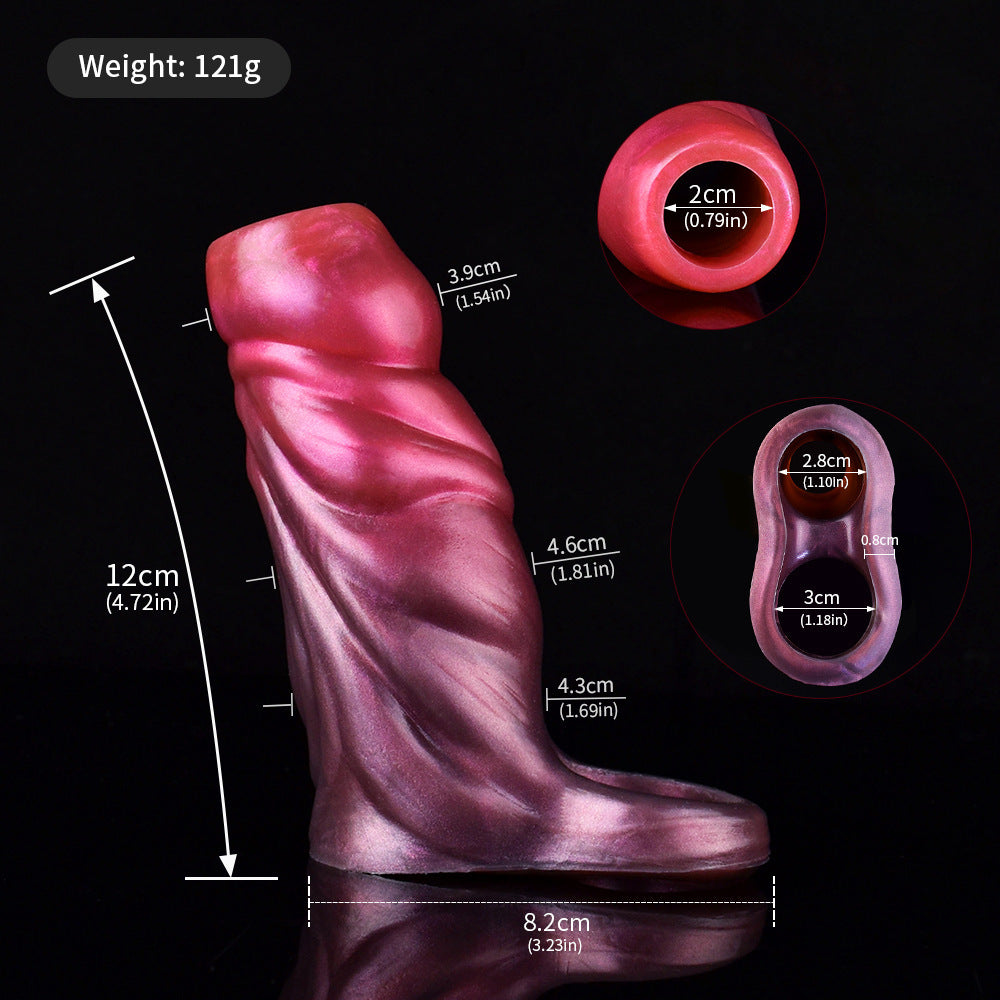 Hollow Penile Set For Men Wearing Ring Red Eye Color Extended Sperm Lock Set