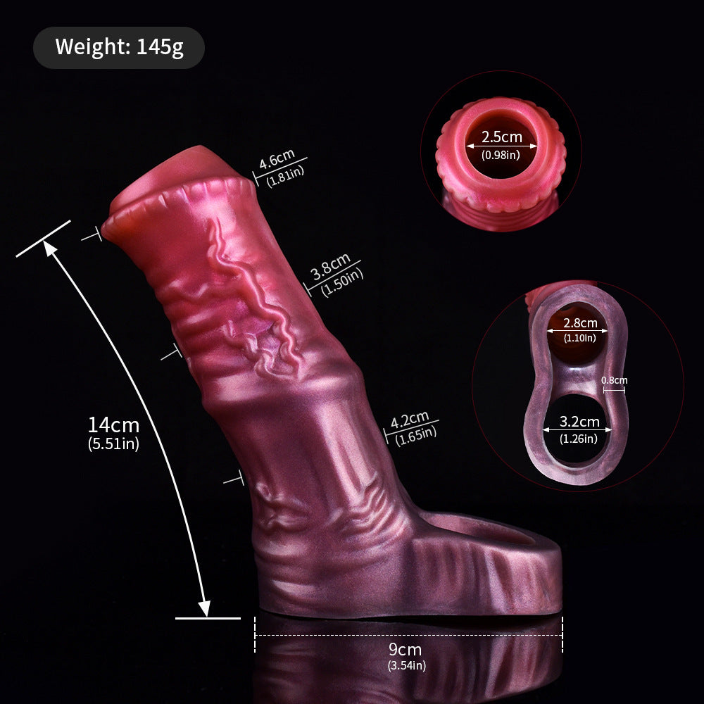 Hollow Penile Set For Men Wearing Ring Red Eye Color Extended Sperm Lock Set