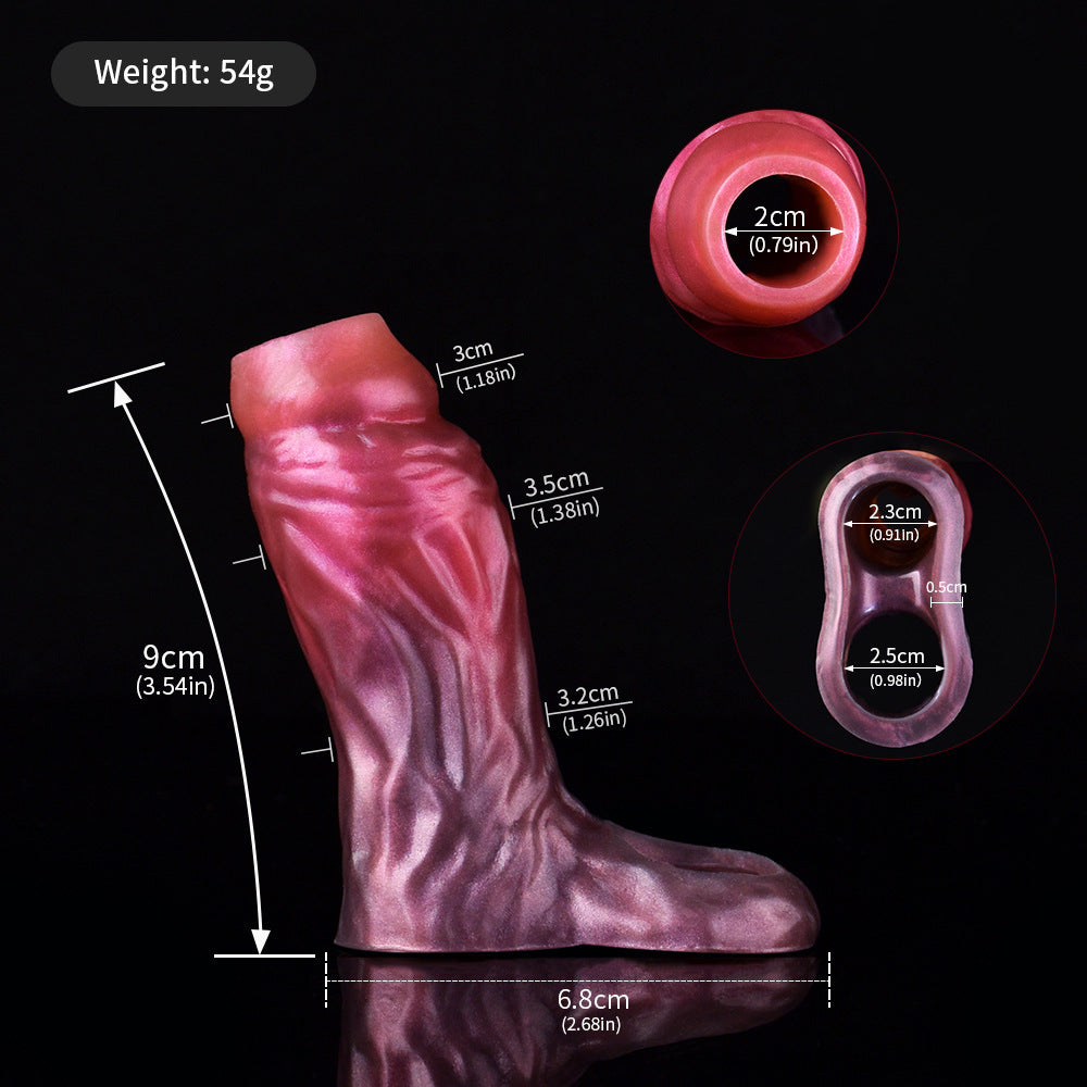 Hollow Penile Set For Men Wearing Ring Red Eye Color Extended Sperm Lock Set