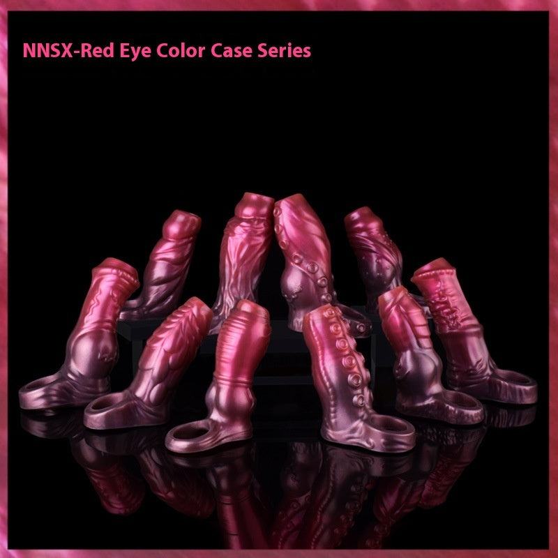 Hollow Penile Set For Men Wearing Ring Red Eye Color Extended Sperm Lock Set