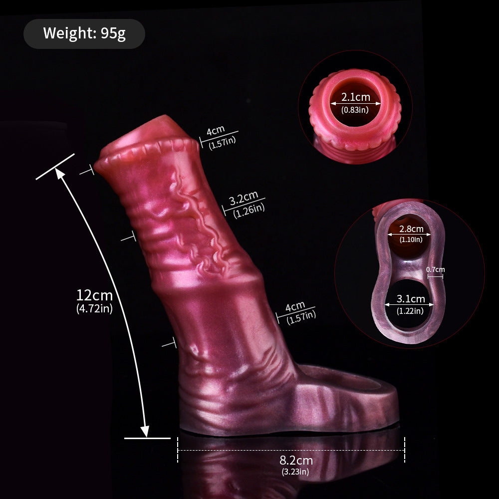 Hollow Penile Set For Men Wearing Ring Red Eye Color Extended Sperm Lock Set