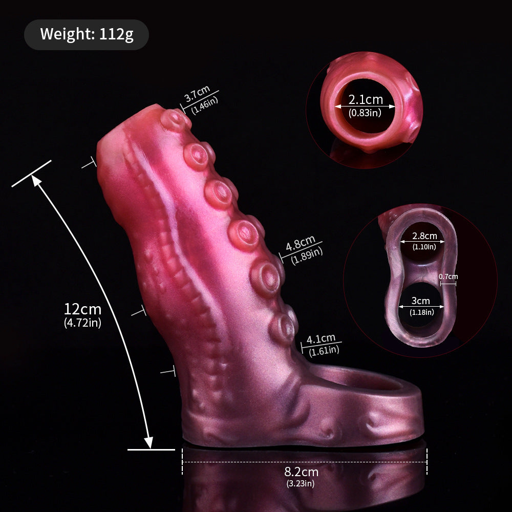 Hollow Penile Set For Men Wearing Ring Red Eye Color Extended Sperm Lock Set