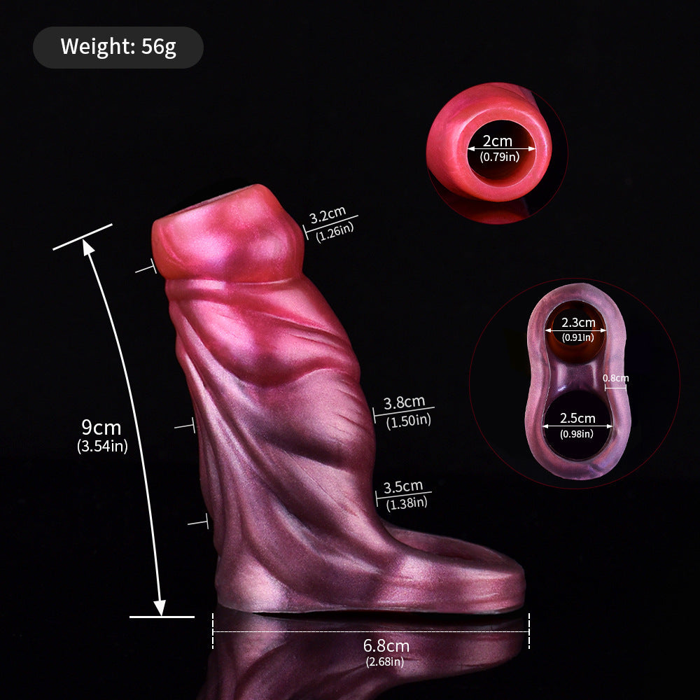 Hollow Penile Set For Men Wearing Ring Red Eye Color Extended Sperm Lock Set