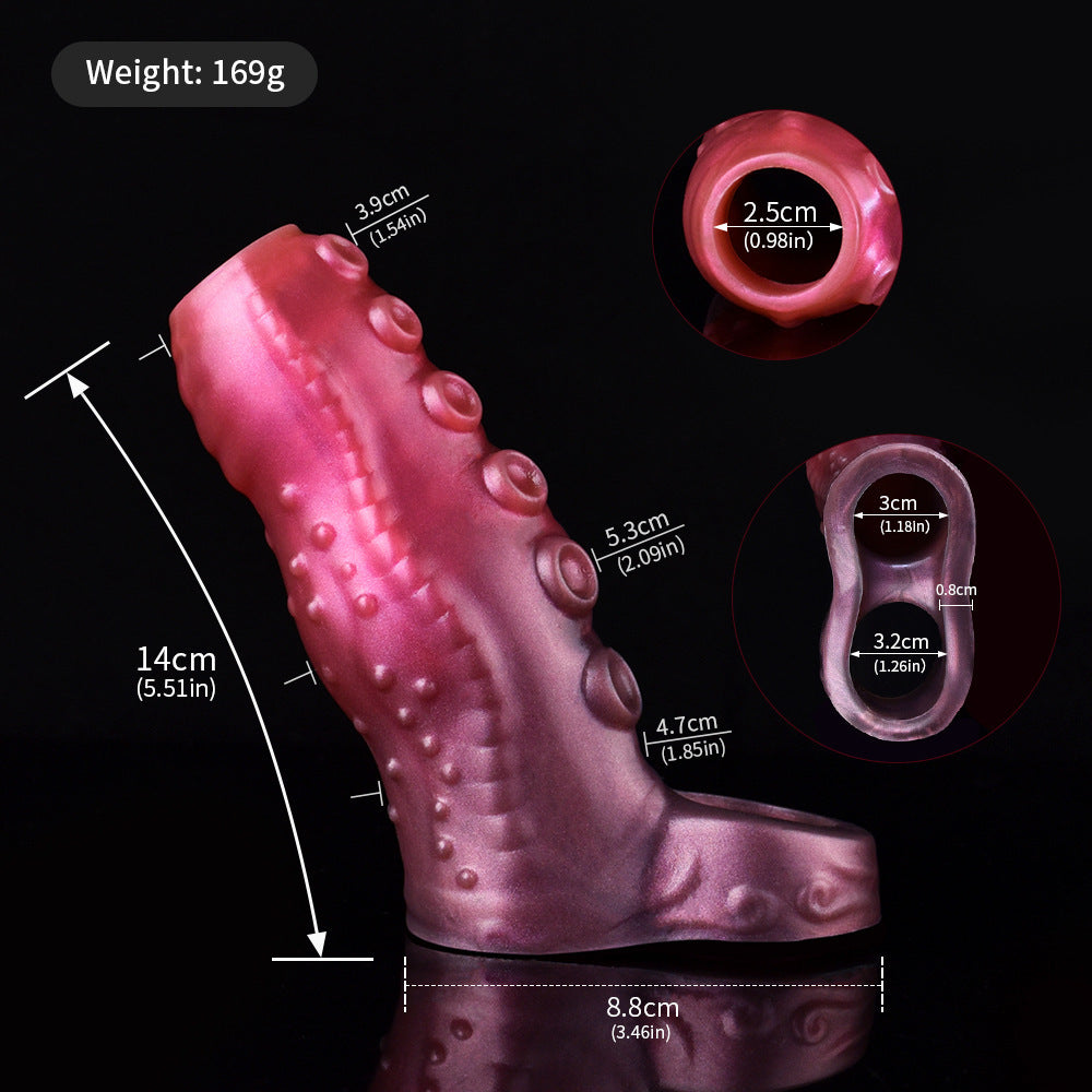 Hollow Penile Set For Men Wearing Ring Red Eye Color Extended Sperm Lock Set