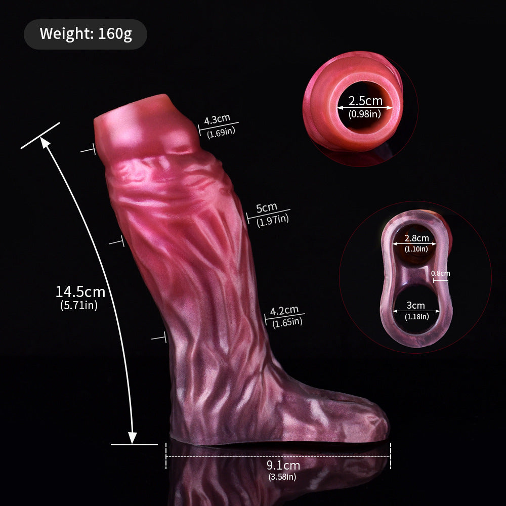 Hollow Penile Set For Men Wearing Ring Red Eye Color Extended Sperm Lock Set