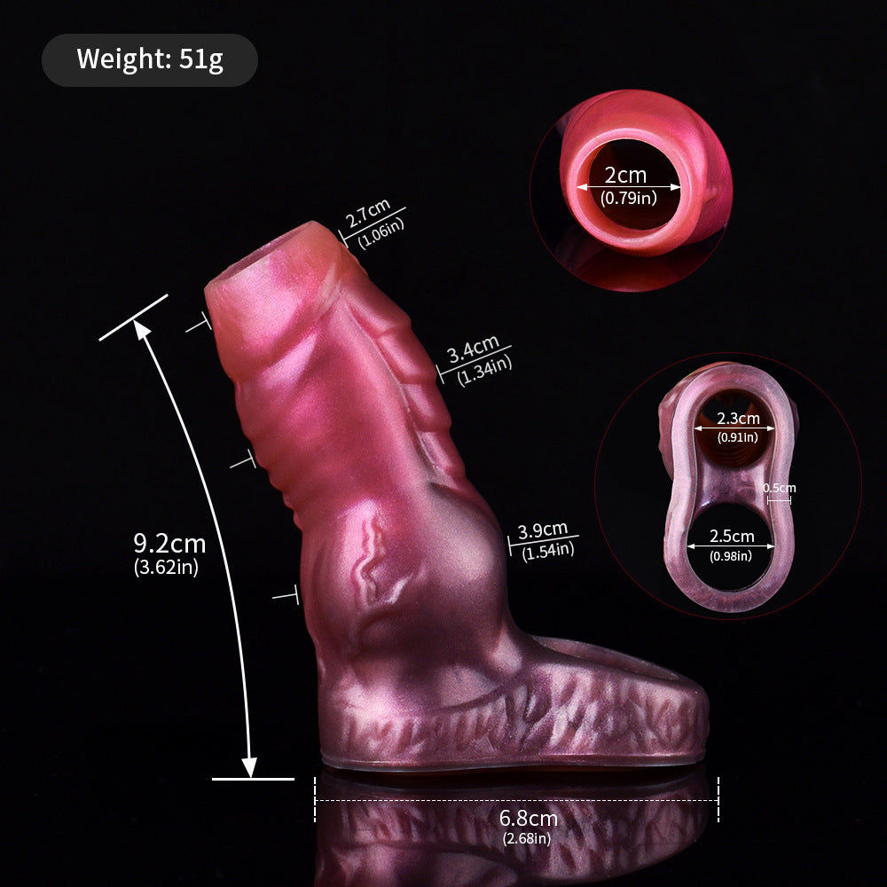 Hollow Penile Set For Men Wearing Ring Red Eye Color Extended Sperm Lock Set