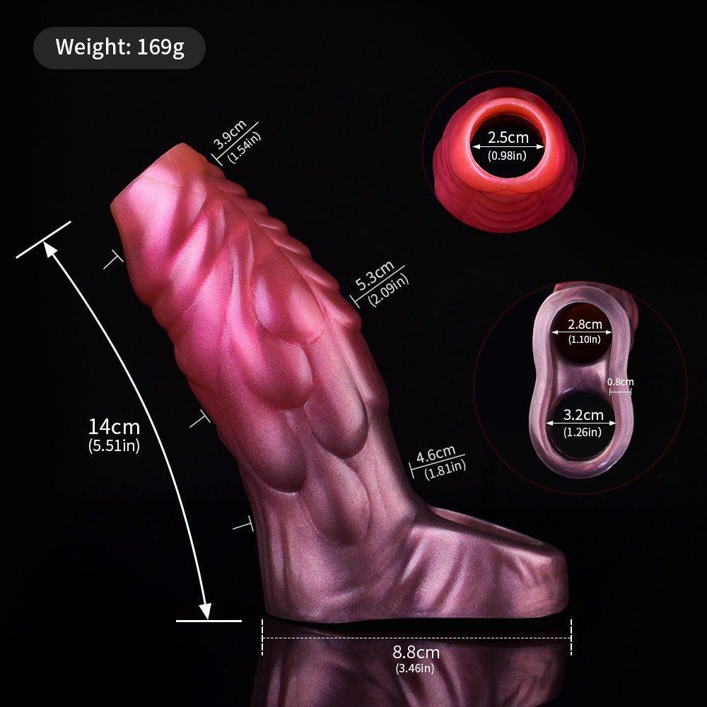 Hollow Penile Set For Men Wearing Ring Red Eye Color Extended Sperm Lock Set