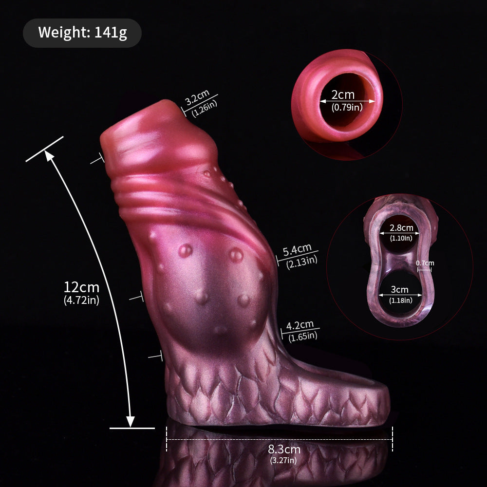 Hollow Penile Set For Men Wearing Ring Red Eye Color Extended Sperm Lock Set